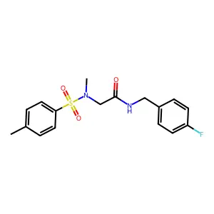 N-[(4-fluorophenyl)methyl]-2-[methyl-(4-methylphenyl)sulfonylamino]acetamide structure