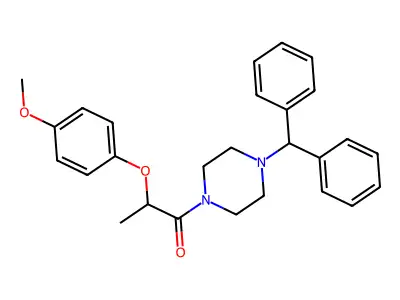 1-(4-Benzhydrylpiperazin-1-yl)-2-(4-methoxyphenoxy)propan-1-one structure