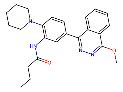 N-[5-(4-methoxyphthalazin-1-yl)-2-piperidin-1-ylphenyl]butanamide structure