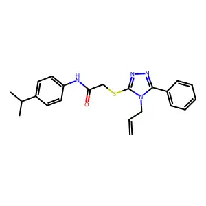 2-{[5-phenyl-4-(prop-2-en-1-yl)-4H-1,2,4-triazol-3-yl]sulfanyl}-N-[4-(propan-2-yl)phenyl]acetamide structure