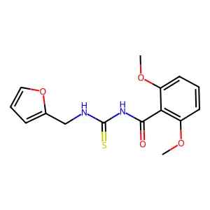 N-(furan-2-ylmethylcarbamothioyl)-2,6-dimethoxybenzamide structure