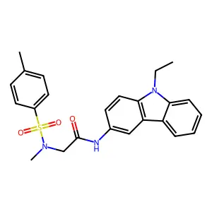 N-(9-ethylcarbazol-3-yl)-2-[methyl-(4-methylphenyl)sulfonylamino]acetamide structure