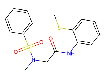 2-[benzenesulfonyl(methyl)amino]-N-(2-methylsulfanylphenyl)acetamide structure