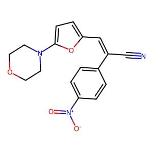 (E)-3-(5-morpholin-4-ylfuran-2-yl)-2-(4-nitrophenyl)prop-2-enenitrile structure