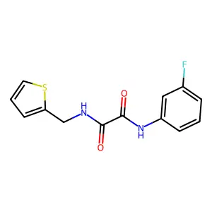 N'-(3-fluorophenyl)-N-(thiophen-2-ylmethyl)oxamide structure