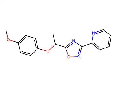 2-{5-[1-(4-Methoxyphenoxy)ethyl]-1,2,4-oxadiazol-3-yl}pyridine structure