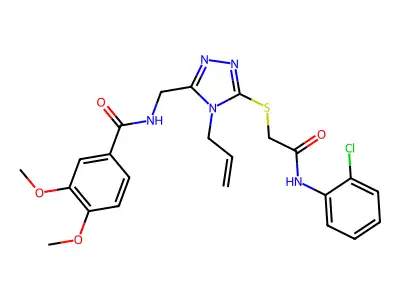 N-[[5-[2-(2-chloroanilino)-2-oxoethyl]sulfanyl-4-prop-2-enyl-1,2,4-triazol-3-yl]methyl]-3,4-dimethoxybenzamide structure