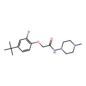 2-(2-bromo-4-tert-butylphenoxy)-N-(4-methylpiperazin-1-yl)acetamide structure