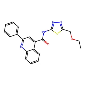 N-[5-(ethoxymethyl)-1,3,4-thiadiazol-2-yl]-2-phenylquinoline-4-carboxamide structure
