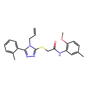 N-(2-methoxy-5-methylphenyl)-2-{[5-(2-methylphenyl)-4-(prop-2-en-1-yl)-4H-1,2,4-triazol-3-yl]sulfanyl}acetamide structure