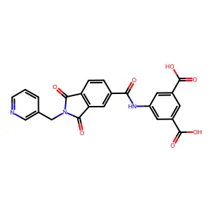 5-[[1,3-dioxo-2-(pyridin-3-ylmethyl)isoindole-5-carbonyl]amino]benzene-1,3-dicarboxylic Acid structure