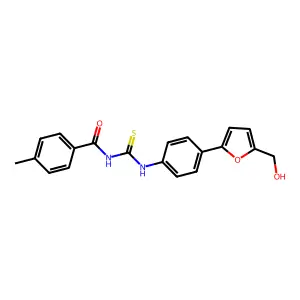 N-[[4-[5-(hydroxymethyl)furan-2-yl]phenyl]carbamothioyl]-4-methylbenzamide structure