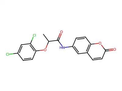 2-(2,4-dichlorophenoxy)-N-(2-oxochromen-6-yl)propanamide structure