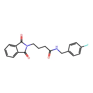 4-(1,3-dioxoisoindol-2-yl)-N-[(4-fluorophenyl)methyl]butanamide structure