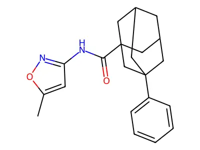 N-(5-methyl-1,2-oxazol-3-yl)-3-phenyladamantane-1-carboxamide structure