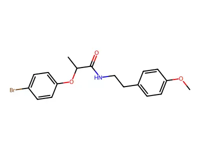 2-(4-bromophenoxy)-N-[2-(4-methoxyphenyl)ethyl]propanamide structure
