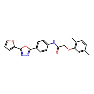 2-(2,5-dimethylphenoxy)-N-[4-[5-(furan-2-yl)-1,3,4-oxadiazol-2-yl]phenyl]acetamide structure