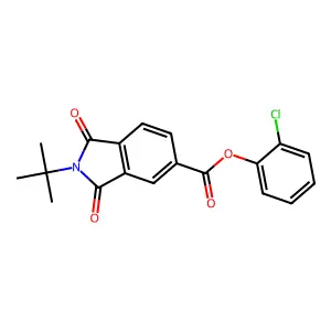2-chlorophenyl 2-tert-butyl-1,3-dioxo-2,3-dihydro-1H-isoindole-5-carboxylate structure
