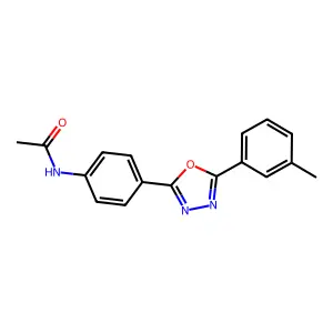 N-[4-[5-(3-methylphenyl)-1,3,4-oxadiazol-2-yl]phenyl]acetamide structure