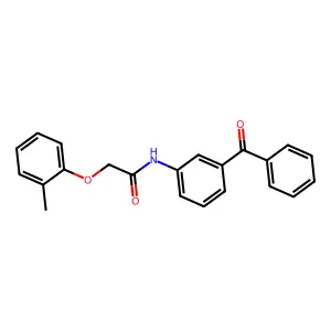 N-(3-benzoylphenyl)-2-(2-methylphenoxy)acetamide structure