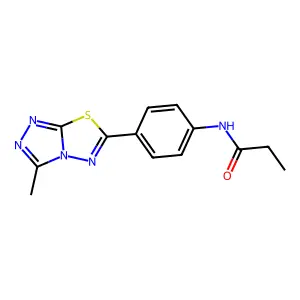 N-[4-(3-methyl[1,2,4]triazolo[3,4-b][1,3,4]thiadiazol-6-yl)phenyl]propanamide structure
