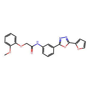 N-[3-[5-(furan-2-yl)-1,3,4-oxadiazol-2-yl]phenyl]-2-(2-methoxyphenoxy)acetamide structure