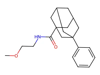 N-(2-methoxyethyl)-3-phenyl-1-adamantanecarboxamide structure