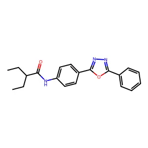 2-ethyl-N-[4-(5-phenyl-1,3,4-oxadiazol-2-yl)phenyl]butanamide structure