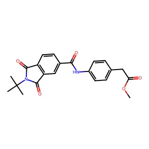 methyl (4-{[(2-tert-butyl-1,3-dioxo-2,3-dihydro-1H-isoindol-5-yl)carbonyl]amino}phenyl)acetate structure