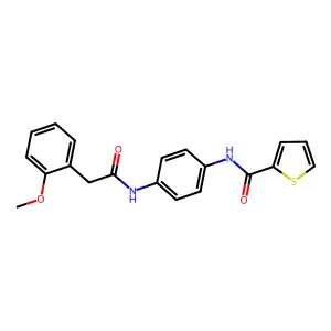 N-[4-[[2-(2-methoxyphenyl)acetyl]amino]phenyl]thiophene-2-carboxamide structure
