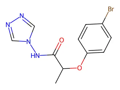 2-(4-bromophenoxy)-N-(4H-1,2,4-triazol-4-yl)propanamide structure