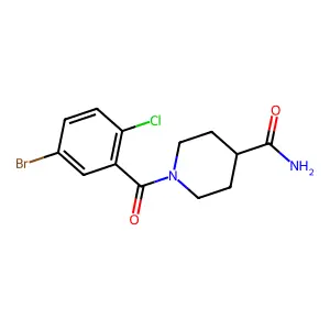 1-(5-Bromo-2-chlorobenzoyl)piperidine-4-carboxamide structure