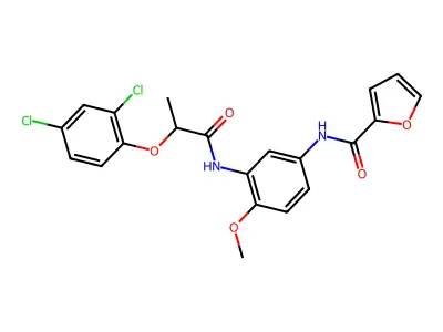 N-[3-[2-(2,4-dichlorophenoxy)propanoylamino]-4-methoxyphenyl]furan-2-carboxamide structure