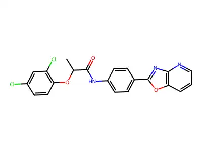 2-(2,4-dichlorophenoxy)-N-[4-([1,3]oxazolo[4,5-b]pyridin-2-yl)phenyl]propanamide structure