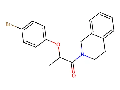 2-(4-bromophenoxy)-1-(3,4-dihydro-1H-isoquinolin-2-yl)propan-1-one structure