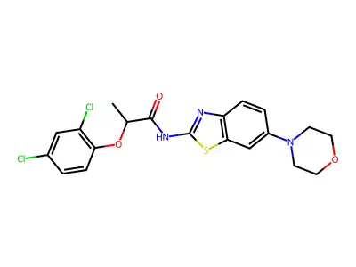 2-(2,4-dichlorophenoxy)-N-(6-morpholin-4-yl-1,3-benzothiazol-2-yl)propanamide structure