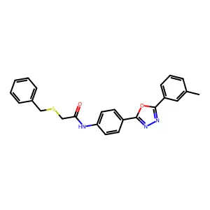 2-benzylsulfanyl-N-[4-[5-(3-methylphenyl)-1,3,4-oxadiazol-2-yl]phenyl]acetamide structure