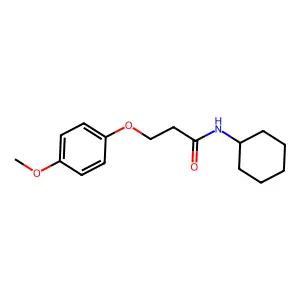 N-cyclohexyl-3-(4-methoxyphenoxy)propanamide structure