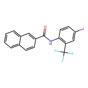 N-[4-iodo-2-(trifluoromethyl)phenyl]naphthalene-2-carboxamide structure