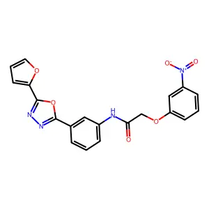 N-[3-[5-(furan-2-yl)-1,3,4-oxadiazol-2-yl]phenyl]-2-(3-nitrophenoxy)acetamide structure