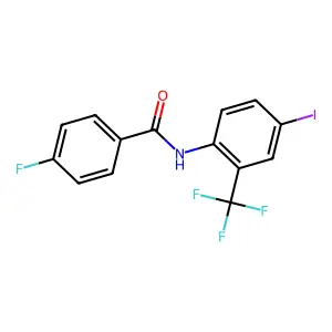 4-fluoro-N-[4-iodo-2-(trifluoromethyl)phenyl]benzamide structure