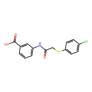3-({[(4-Chlorophenyl)sulfanyl]acetyl}amino)benzoic acid structure