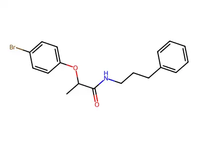 2-(4-bromophenoxy)-N-(3-phenylpropyl)propanamide structure