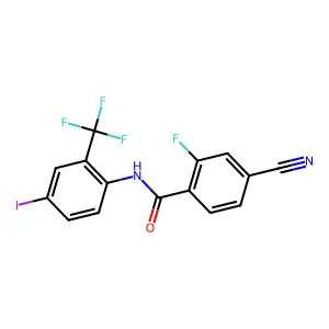 4-cyano-2-fluoro-N-[4-iodo-2-(trifluoromethyl)phenyl]benzamide structure