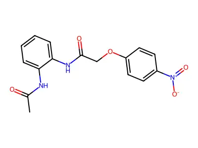 N-(2-acetamidophenyl)-2-(4-nitrophenoxy)acetamide structure
