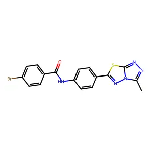 4-bromo-N-[4-(3-methyl-[1,2,4]triazolo[3,4-b][1,3,4]thiadiazol-6-yl)phenyl]benzamide structure