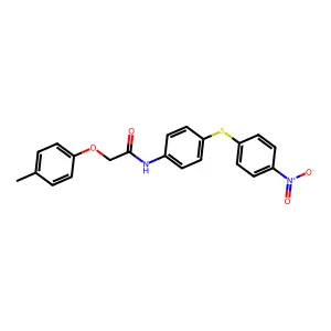 2-(4-methylphenoxy)-N-[4-(4-nitrophenyl)sulfanylphenyl]acetamide structure