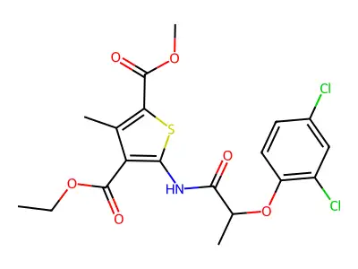 4-ethyl 2-methyl 5-{[2-(2,4-dichlorophenoxy)propanoyl]amino}-3-methylthiophene-2,4-dicarboxylate structure