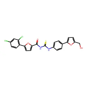 5-(2,4-dichlorophenyl)-N-[[4-[5-(hydroxymethyl)furan-2-yl]phenyl]carbamothioyl]furan-2-carboxamide structure