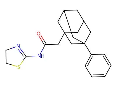 N-(4,5-dihydro-1,3-thiazol-2-yl)-2-(3-phenyl-1-adamantyl)acetamide structure